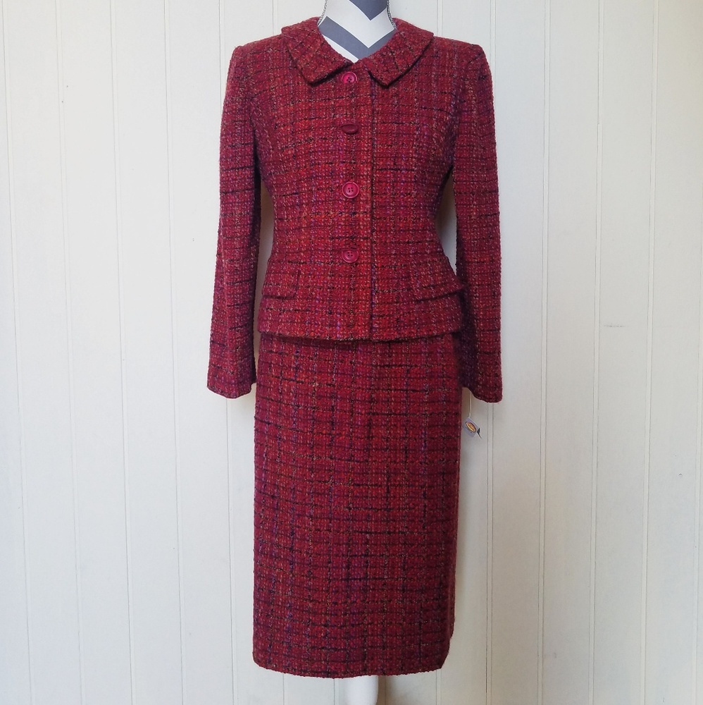 Vintage TALBOTS PETITES Wool Blend Skirt Suit